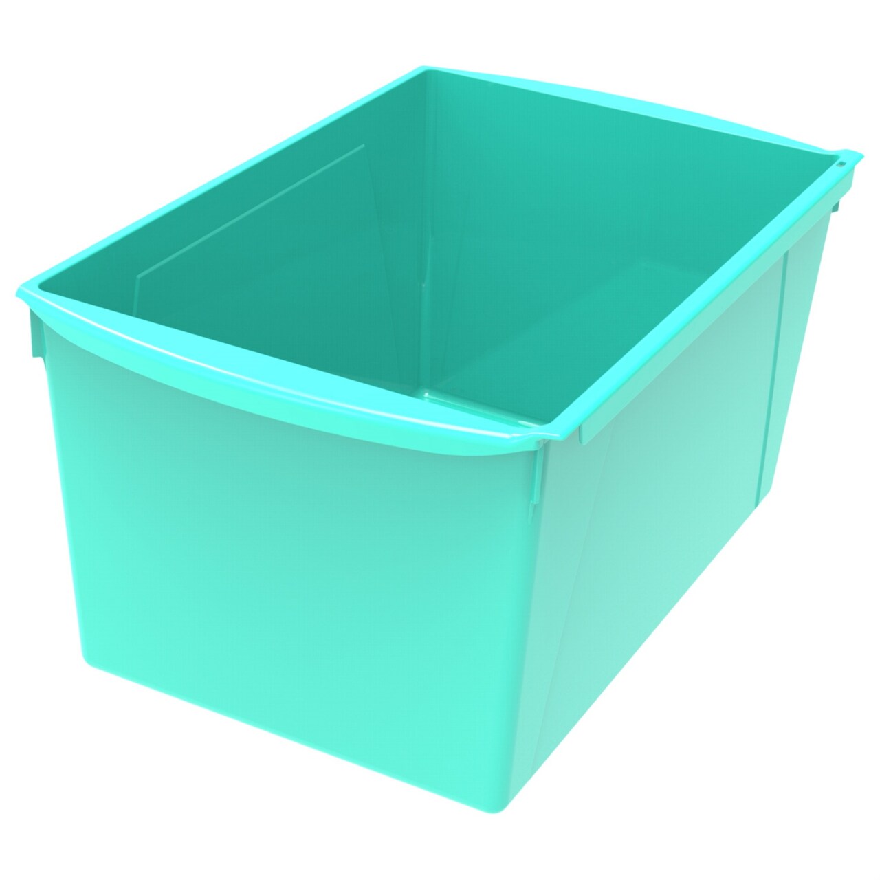 Storex Interlocking Book Bins, Double Wide, 14-1/2 x 9-1/5 x 7 Inches, Teal